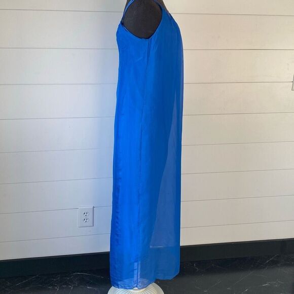 NEW ROSEMARINE SILK BLAND MADE IN ITALY SPAGHETTI STRIP LONG Dress SIZE S ROSEMA - Picture 4 of 8